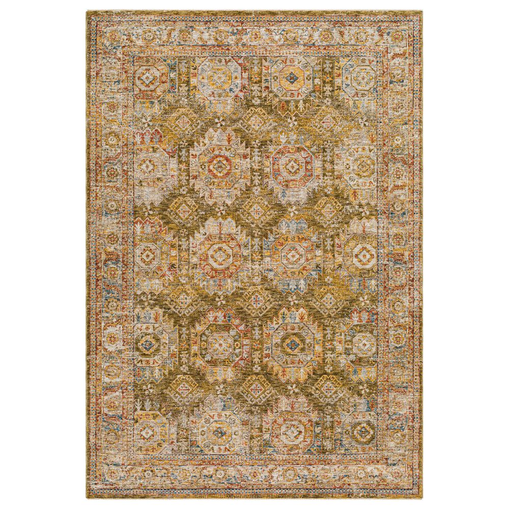 Surya Mona Lisa 5" x 7"5" Mustard, Tan, Olive, Brick Red, Sage, Dark Blue and Burgundy Area Rug, , large