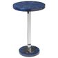 Artistica Metal Invicta Round Spot Table in Navy Blue and Polished Nickel, , large