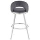 Blue River Charlotte Swivel Barstool with Gray Cushion in Brushed Stainless Steel, , large