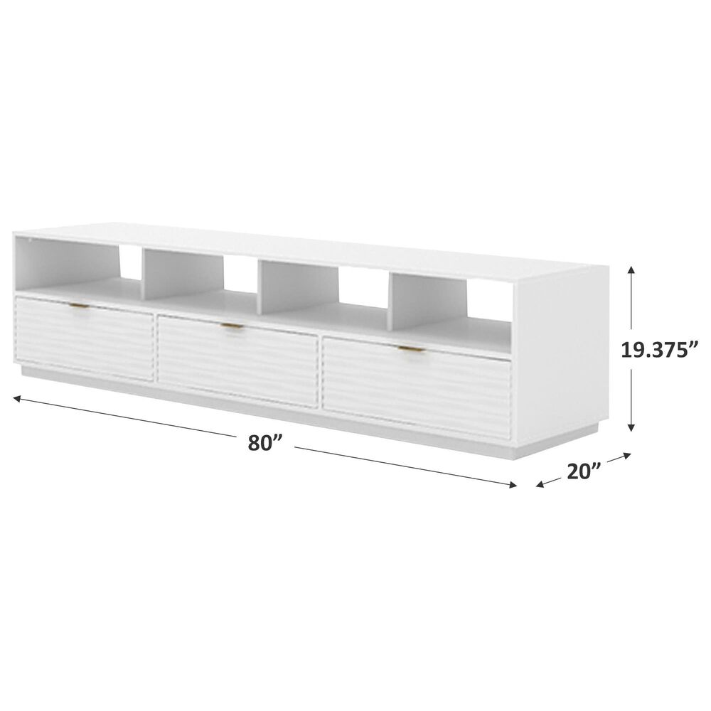 Sauder 80&quot; TV Credenza with Storage in White, , large