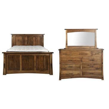 Briarwood LLC Jack and Jill 3 Piece Queen Bedroom Set in Rustic Hickory Cappuccino, , large