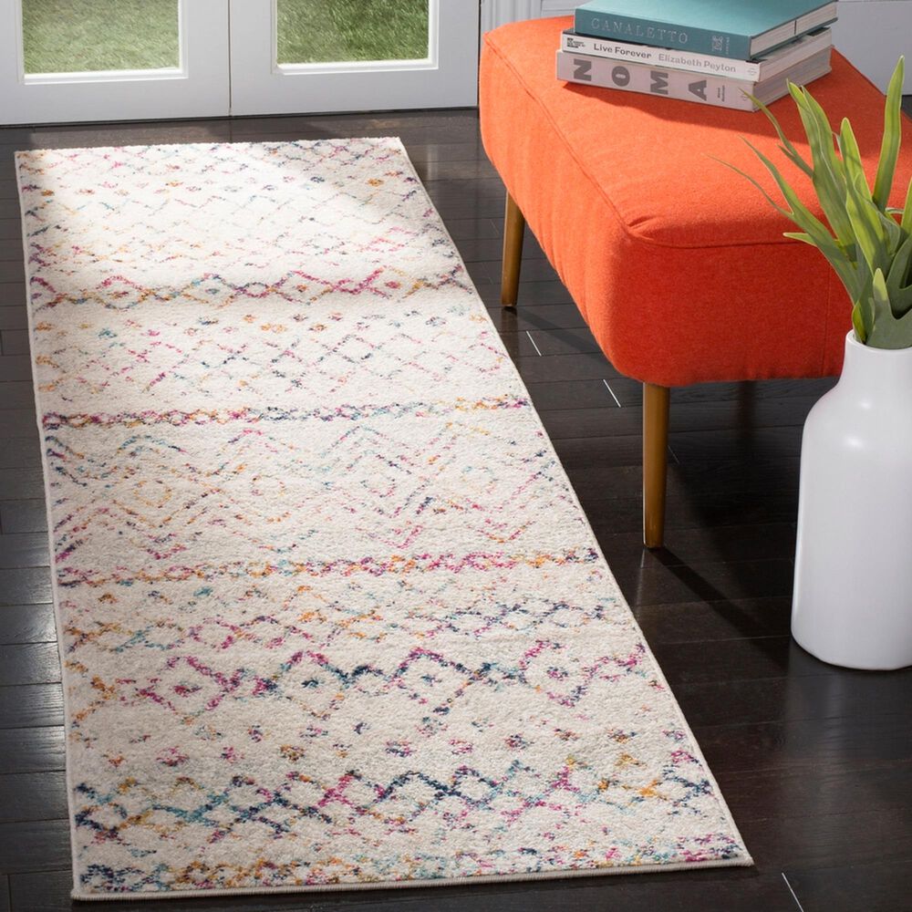 Safavieh Madison MAD798A 2&#39;3&quot; x 12&#39; Ivory and Fuchsia Runner, , large