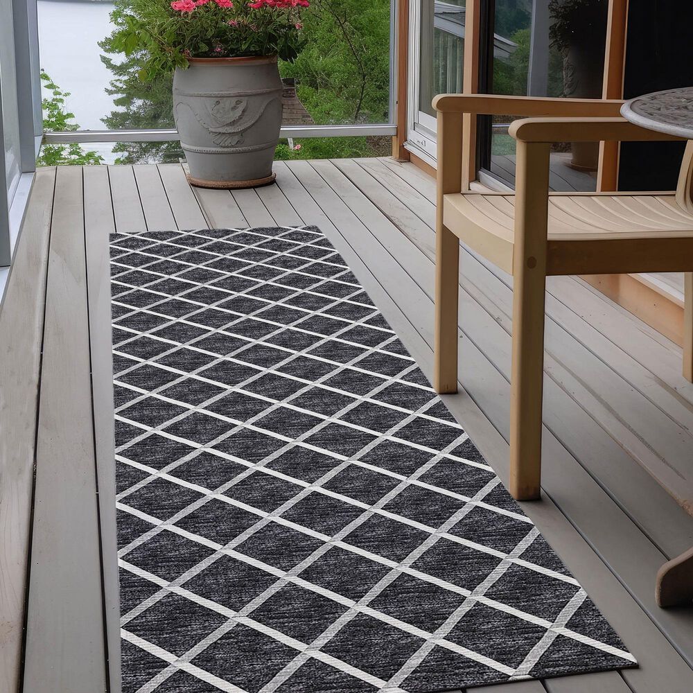 Dalyn Rug Company York 2&#39;3&quot; x 12&#39; Black Indoor/Outdoor Runner, , large