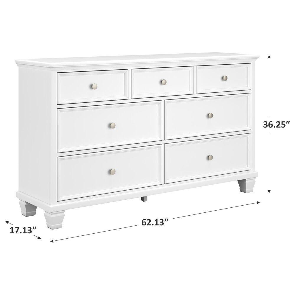 Signature Design by Ashley Fortman 7-Drawer Dresser in White, , large