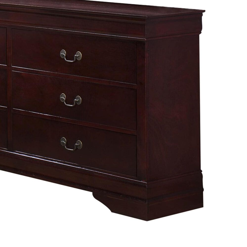 at HOME Louis Philip 6 Drawer Dresser in Cherry, , large