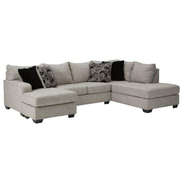 Signature Design by Ashley Megginson 3-Piece Left Facing U-Shaped Sectional with Sofa Chaise and Storage Ottoman in Storm, , large