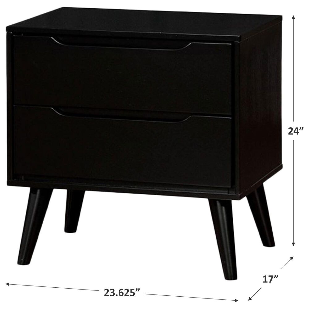 Furniture of America Lennart 2-Drawer Night Stand in Black, , large