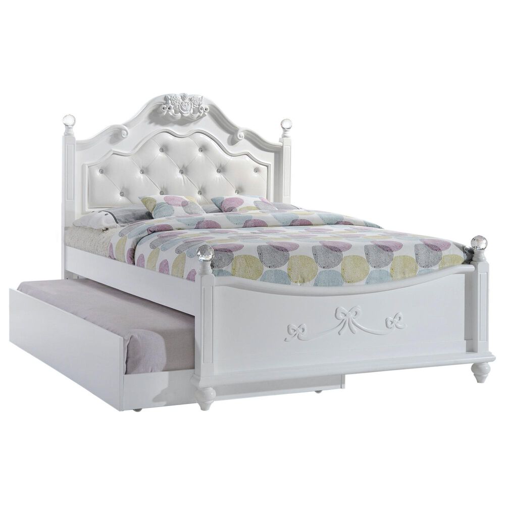 Mayberry Hill Alana Full Panel Bed with Trundle in White, , large