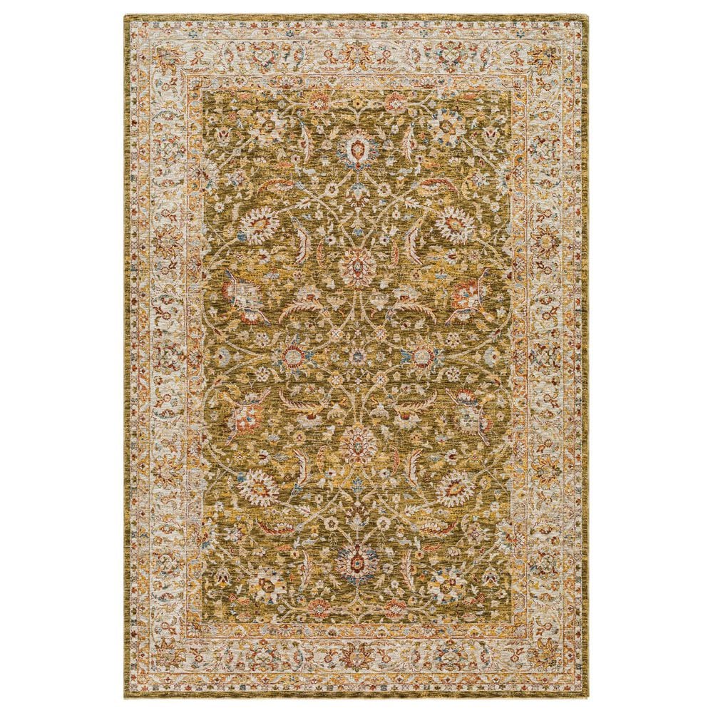 Surya Mona Lisa 6"7" x 9"6" Olive, Mustard, Tan, Brick Red, Burgundy, Sage and Dark Blue Area Rug, , large