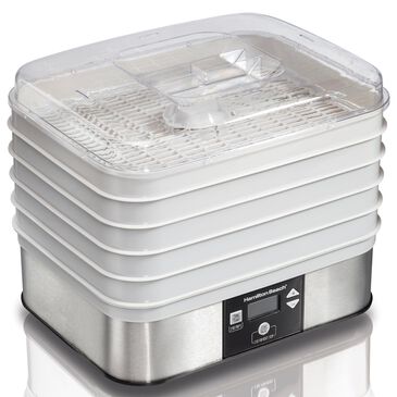 Hamilton Beach 5-Tray Food Dehydrator in Silver and White, , large