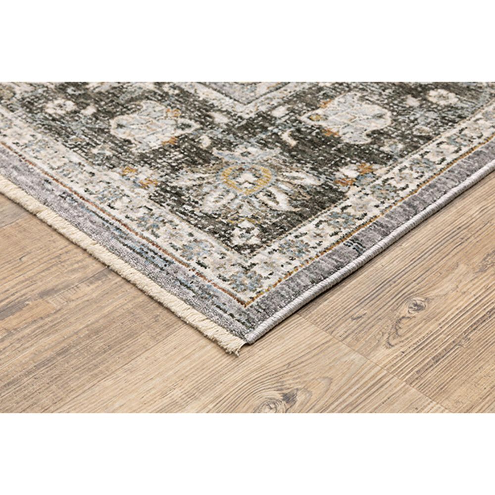 Oriental Weavers Maharaja Serbia 91E 2&#39; x 3&#39; Gray and Blue Scatter Rug, , large