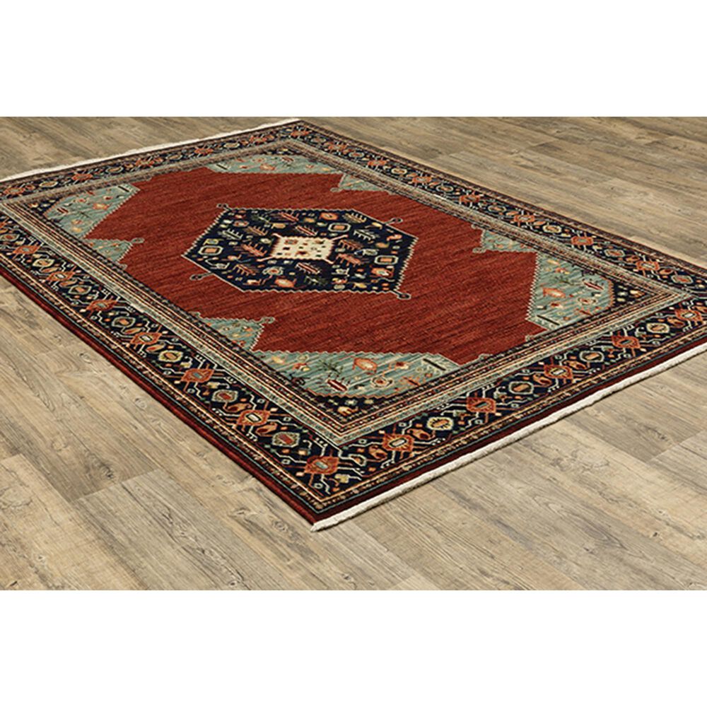 Oriental Weavers Lilihan Medallion 5503M 2&#39; x 6&#39; Red and Blue Scatter Area Rug, , large