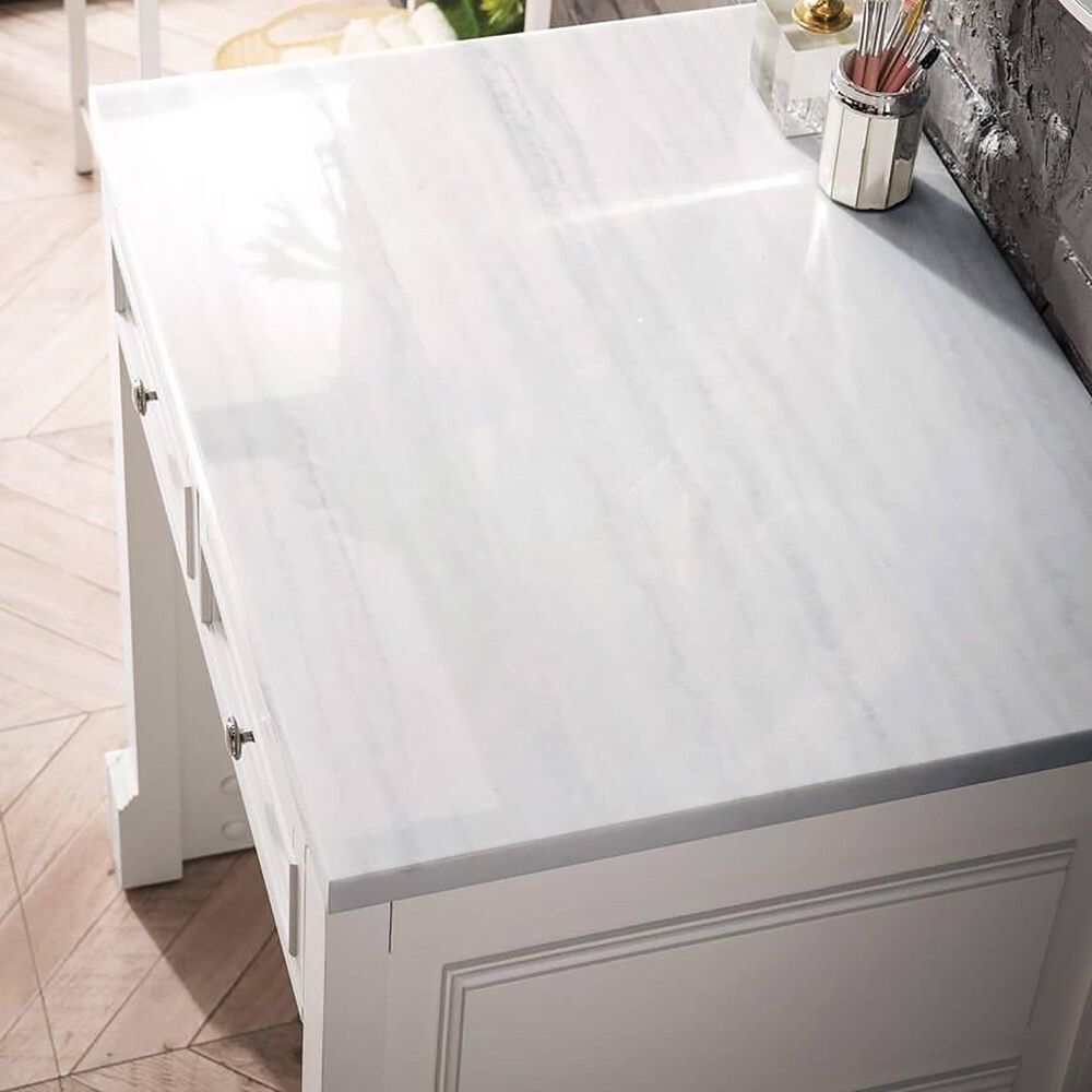 James Martin De Soto 30&quot; Countertop Unit in Bright White with 3 cm Arctic Fall Solid Surface Top, , large