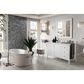 James Martin Palisades 60" Single Bathroom Vanity in Bright White with 3 cm Arctic Fall Solid Surface Top and Rectangular Sink, , large