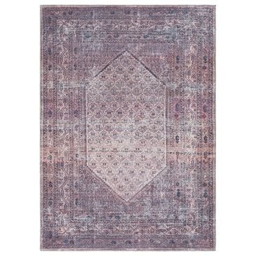 37B Colin 7"10" x 10"2" Plum, Ink Blue, Dusty Pink and Cream Area Rug, , large