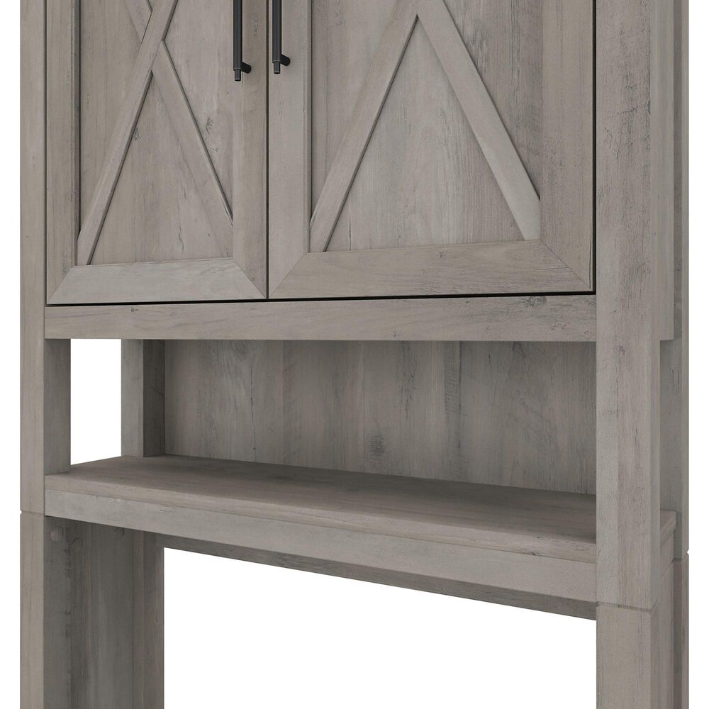 Bush Furniture Key West Tall Bathroom Storage Cabinet in Driftwood Gray