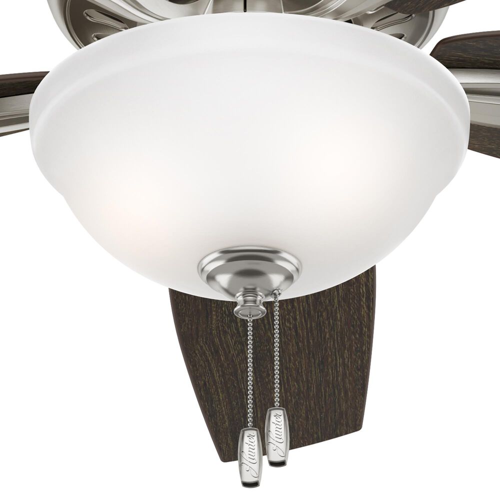 Hunter Newsome Low Profile 52&quot; Ceiling Fan with Lights in Brushed Nickel, , large