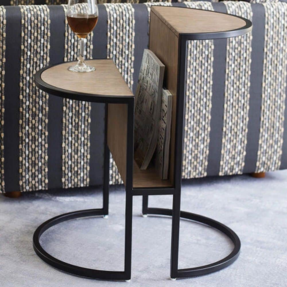 American Drew Nash Accent Magazine Table in Sandy Beige and Black, , large