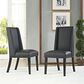 Modway Baron Vinyl Dining Chair in Black, , large