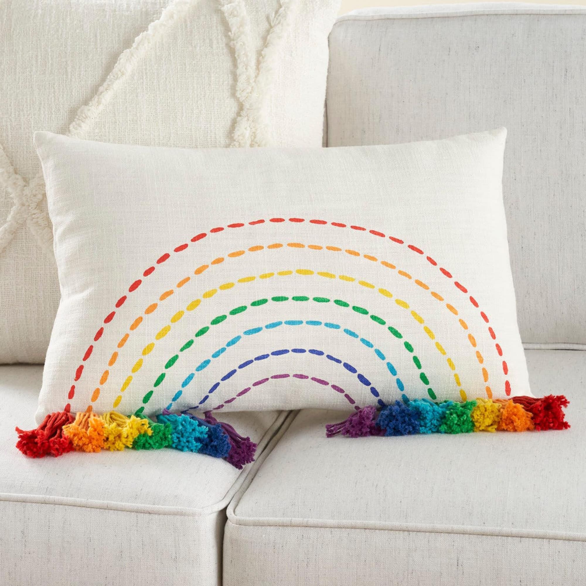 large rainbow pillow