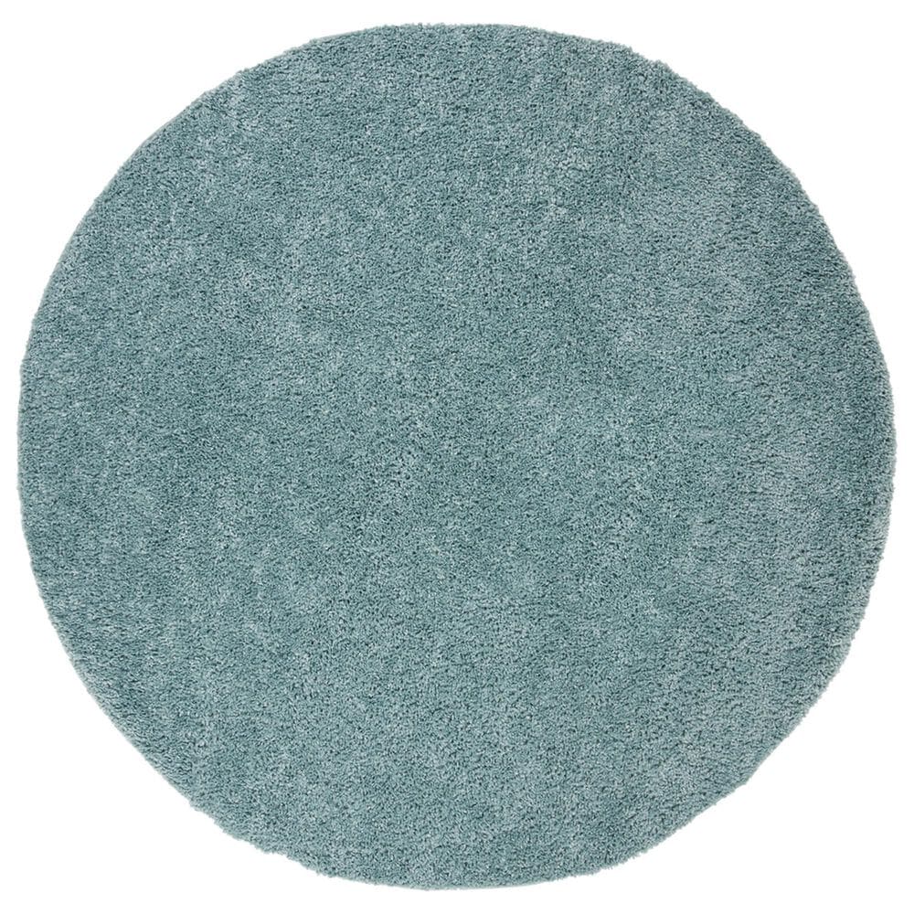 Safavieh August Shag 6"7" Round Aqua Area Rug, , large