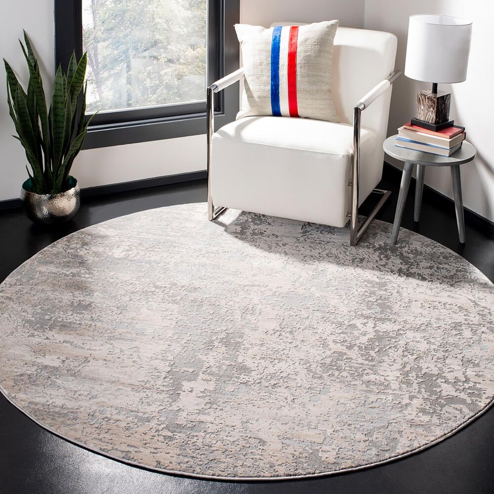 Safavieh Invista 6&#39;7&quot; Round Grey and Cream Area Rug, , large