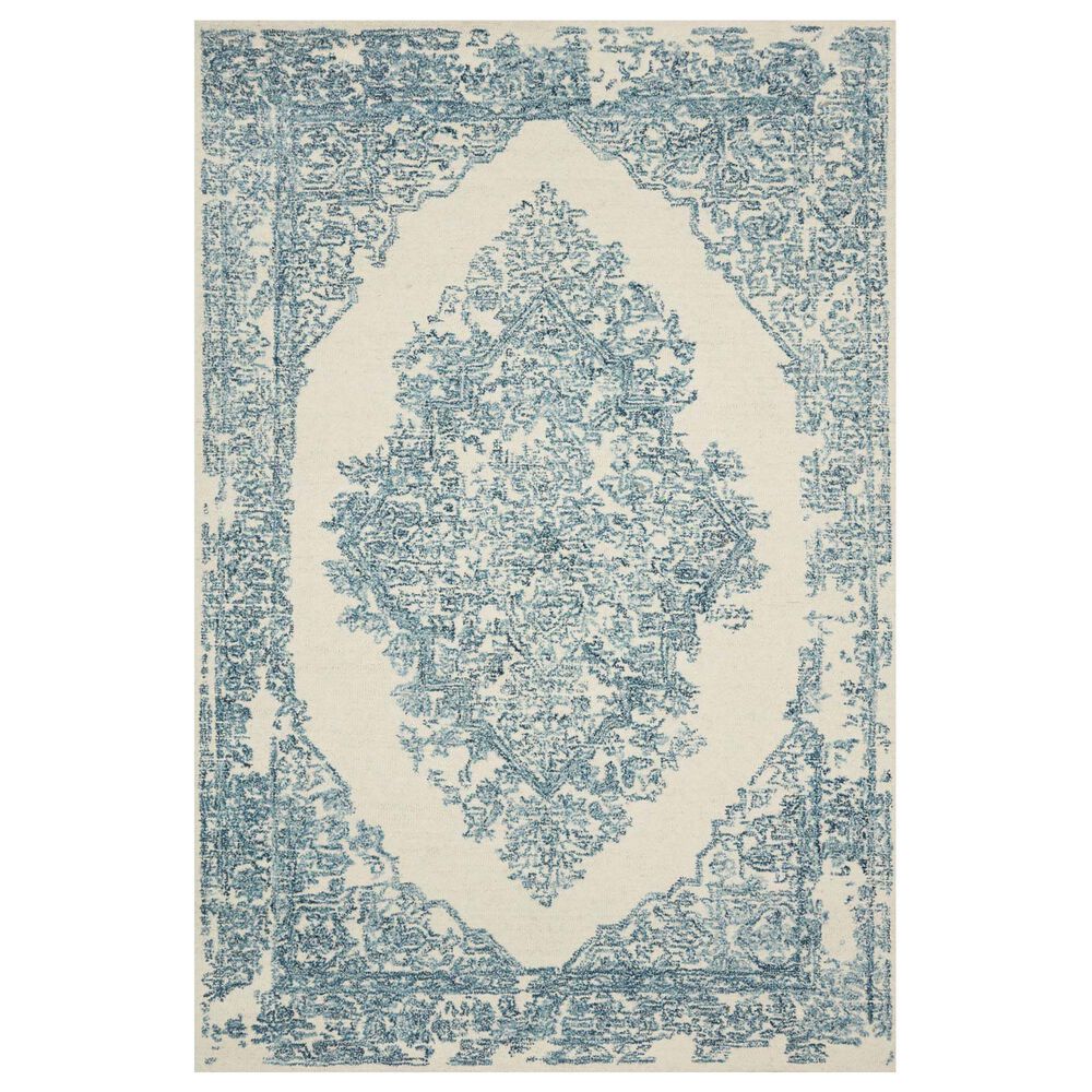 Magnolia Home Annie ANN-02 2"3" x 3"9" White and Blue Area Rug, , large