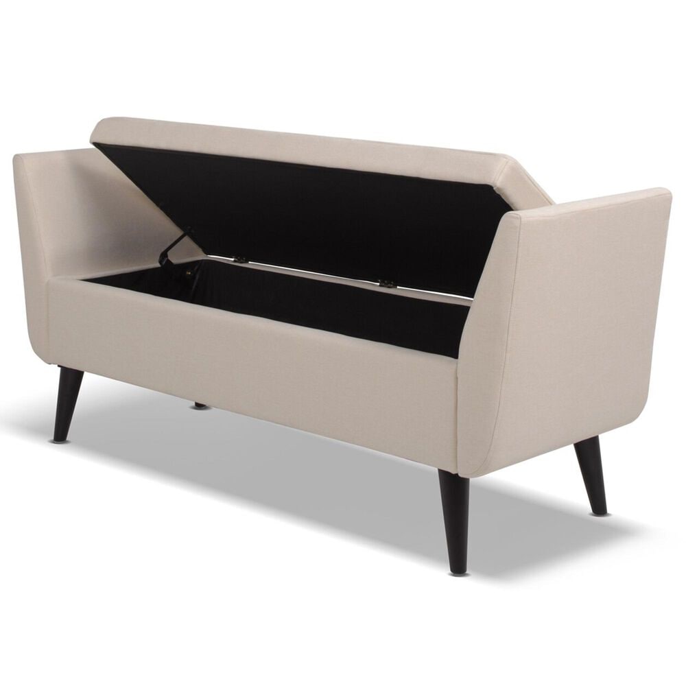 Jennifer Taylor Home Duff Mid-Century Modern Entryway Storage Bench in Sky Neutral, , large