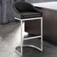 Blue River Katherine 30" Bar Stool with Black Cushion in Brushed Stainless Steel, , large