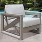 Steve Silver Dalilah Patio Arm Chair with White Cushion in Gray, , large