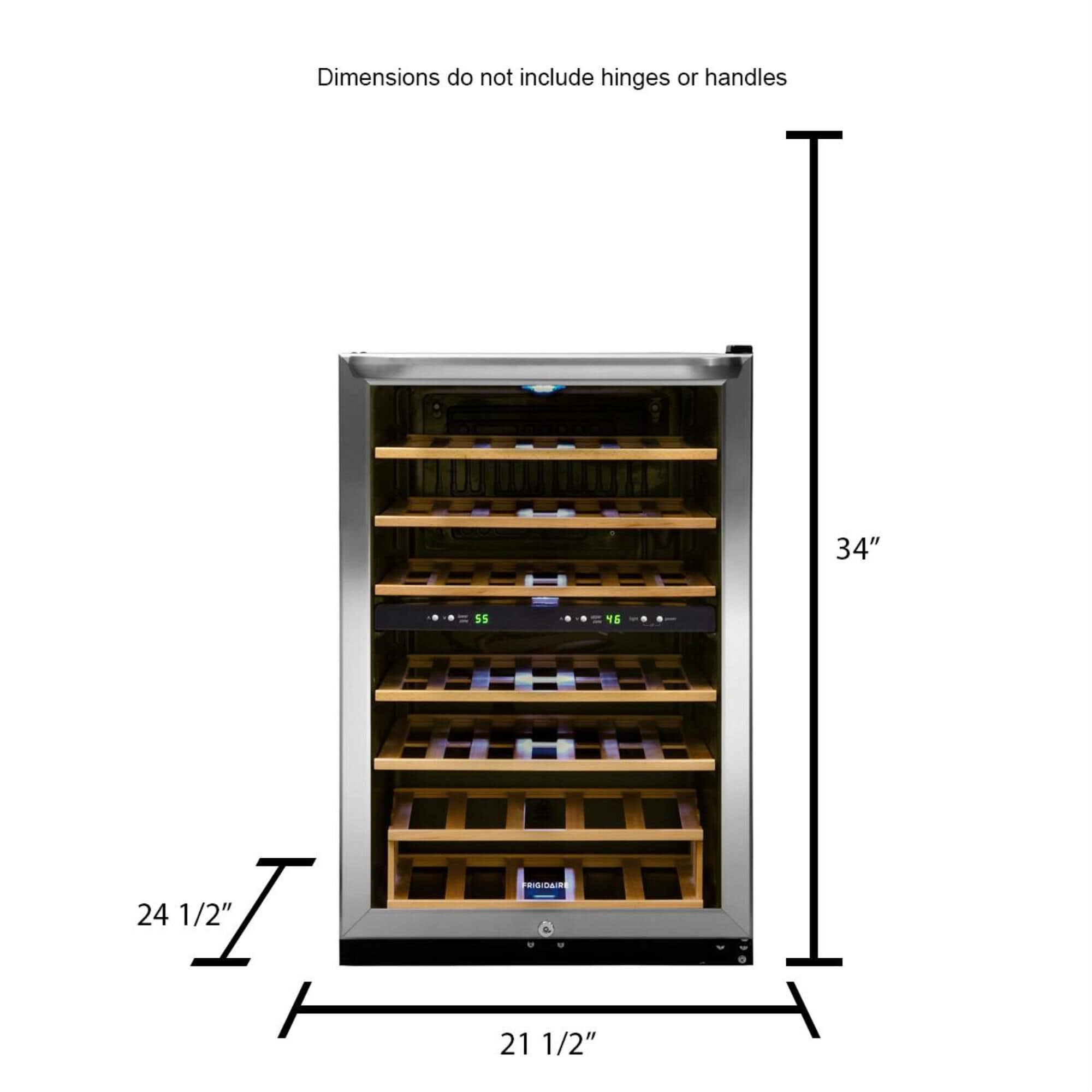 frigidaire 38 bottle dual zone wine cooler