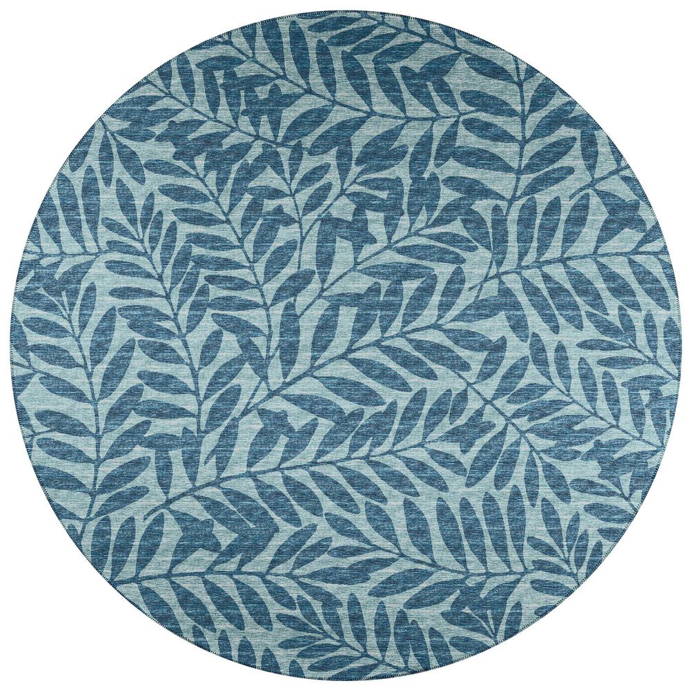 Dalyn Rug Company Sedona Floral 10" Round Denim Indoor/Outdoor Area Performance Rug, , large