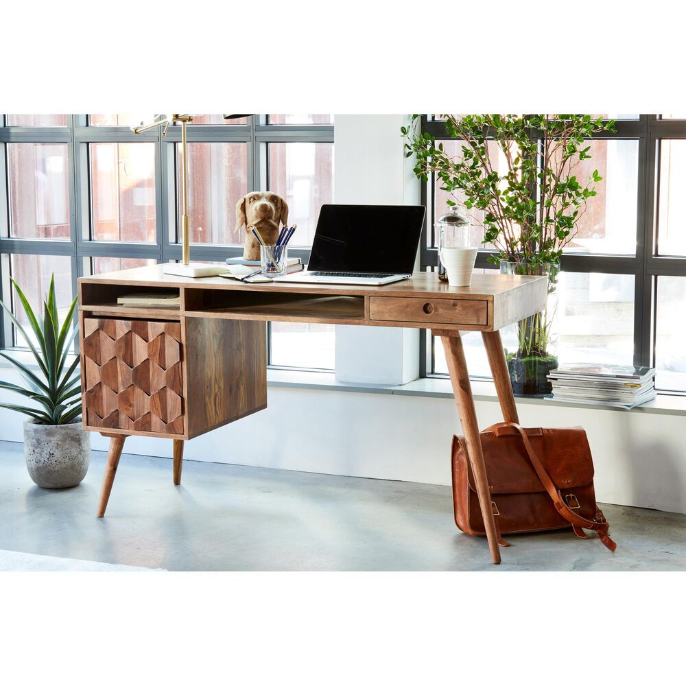 Moe&#39;s Home Collection O2 Sheesham Wood Desk in Natural, , large