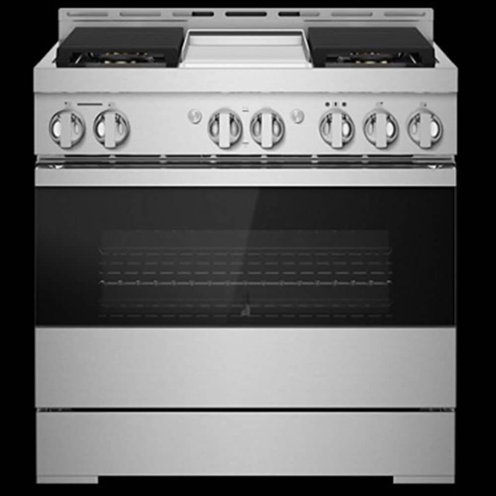 Jenn-Air 36&quot; Gas Professional Range with Chrome-Infused Griddle in Black Glass, , large
