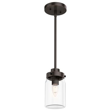 Hunter Devon Park 19008 1-Light Mini Pendant in Onyx Bengal, , large