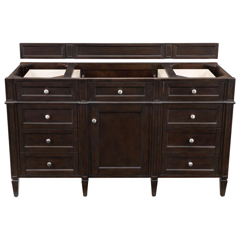 James Martin Brittany 60&quot; Single Bathroom Vanity in Burnished Mahogany with 3 cm Arctic Fall Solid Surface Top and Rectangle Sink, , large
