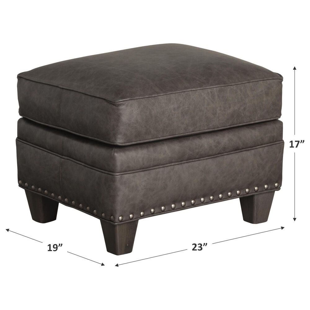 Smith Brothers Leather Ottoman Gray, , large
