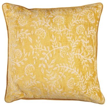 Jeffan International Isadora 20" x 20" Jacquard Throw Pillow in Yellow, , large