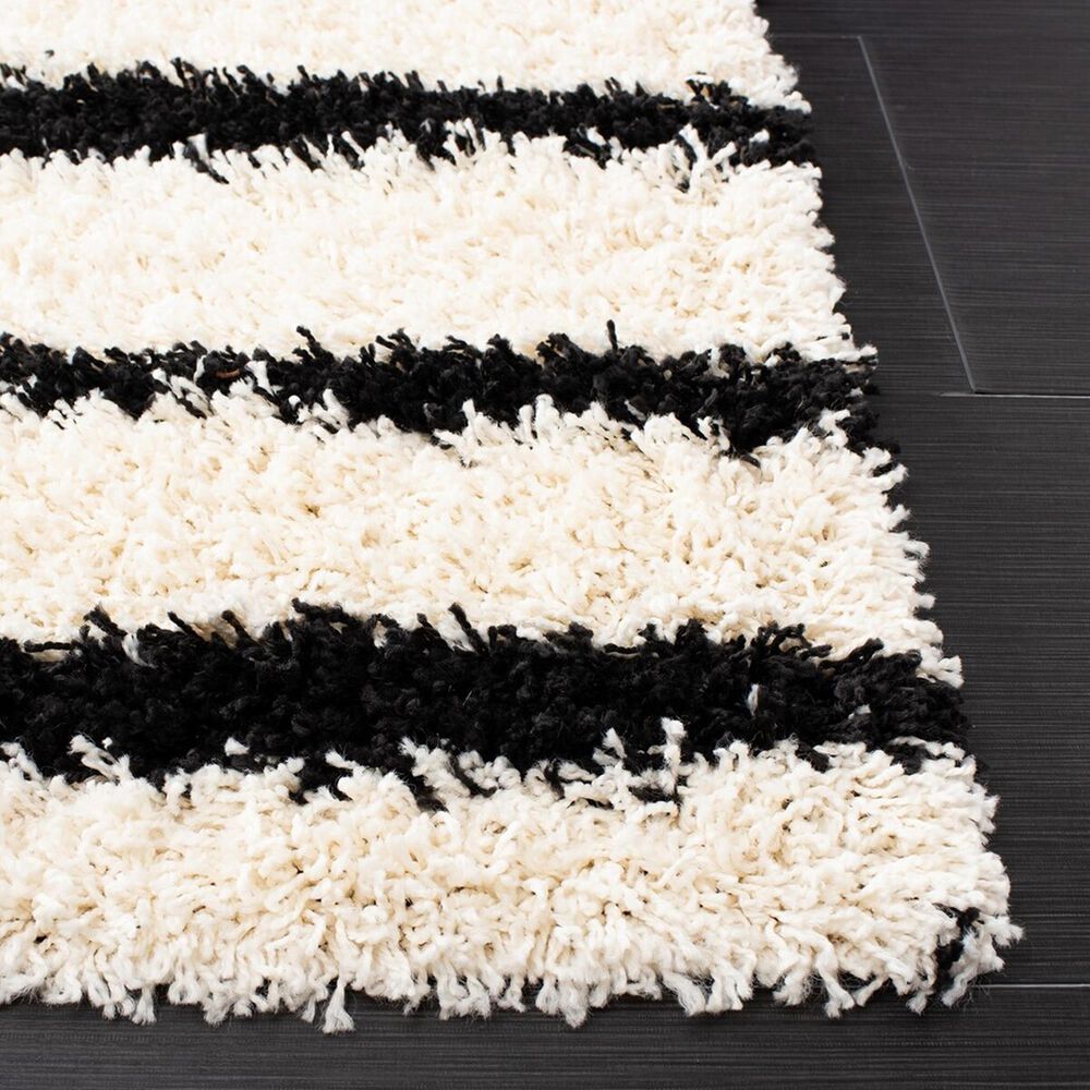 Safavieh Venus Shag VNS603A 4&#39; x 6&#39; Ivory and Black Area Rug, , large