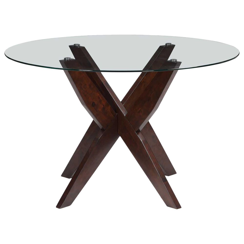 Steve Silver Amalie 5-Piece Round Dining Set in Clear and Walnut, , large