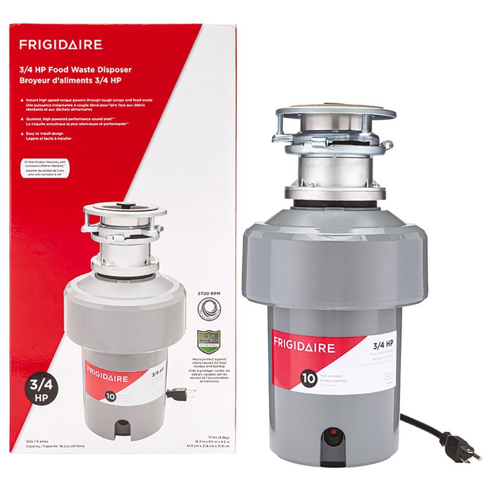Frigidaire Company 3/4 HP Batch Feed Corded Disposer in ?Stainless Steel and Gray, , large