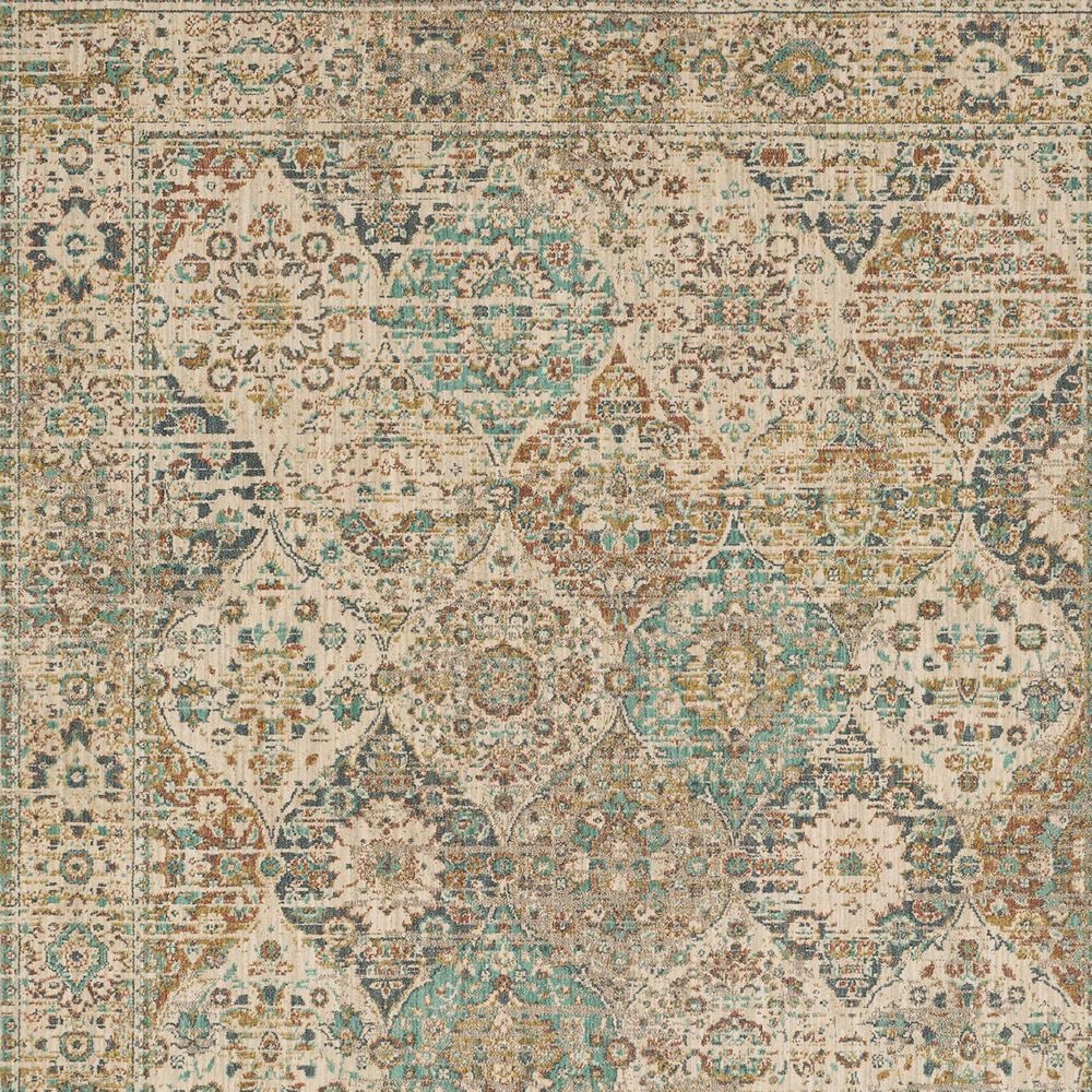 Karastan Estate Hartwell 5&#39;3&quot; x 7&#39;10&quot; Beige, Blue, Green, Grey and Coral Area Rug, , large