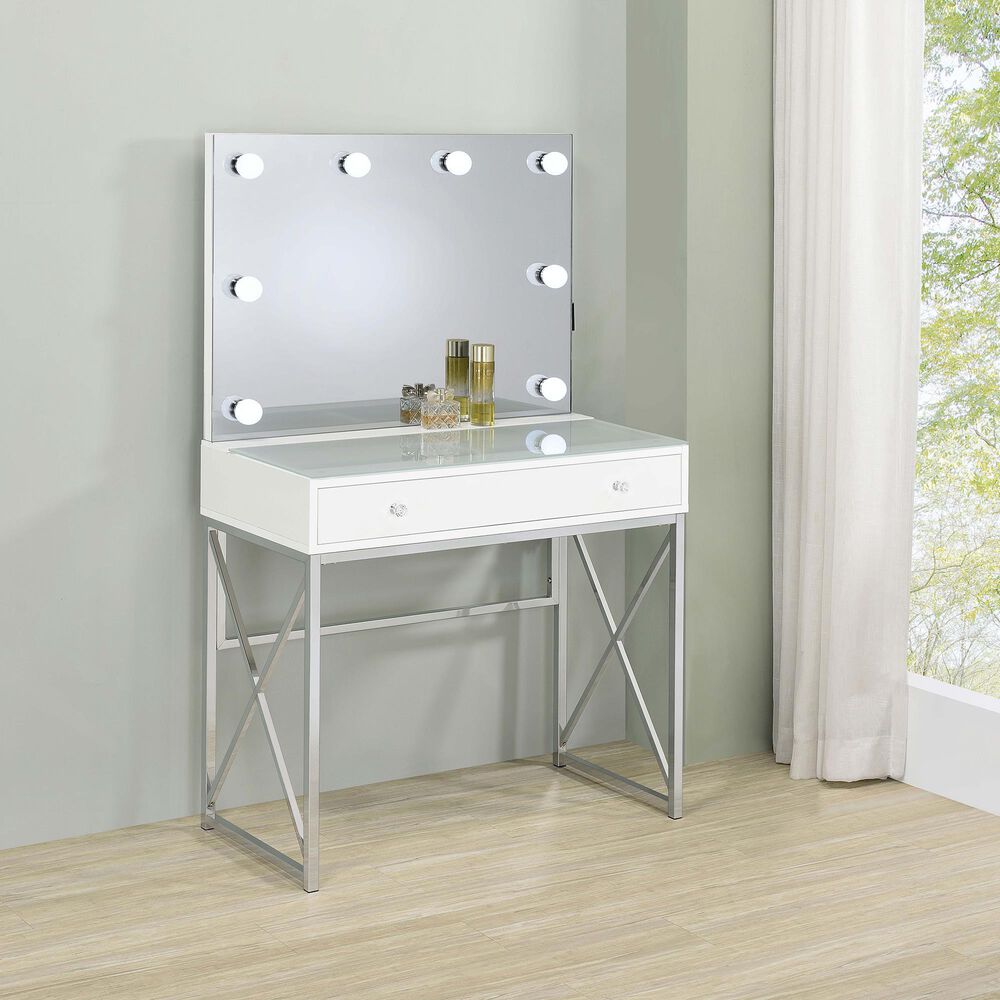 Pacific Landing Eliza 2-Piece Vanity Set in White and Chrome, , large