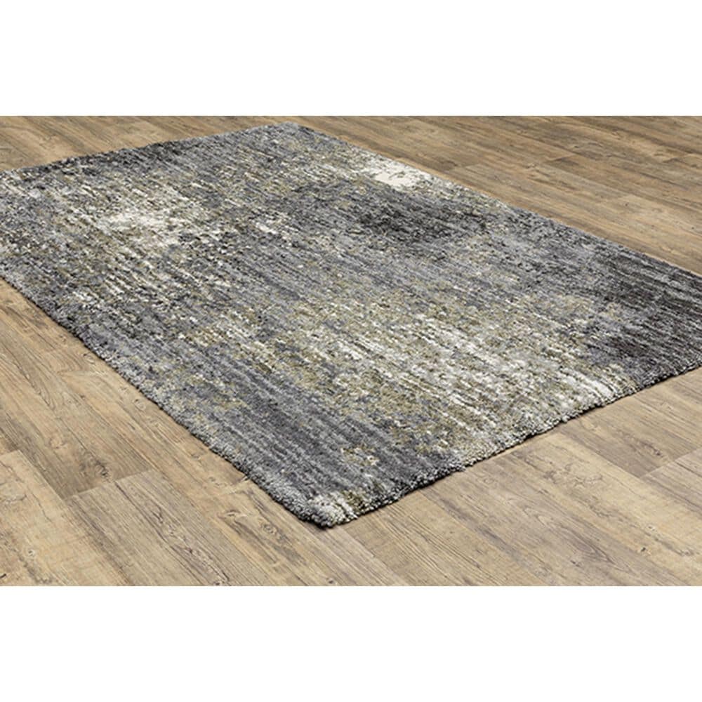 Oriental Weavers Aspen Distressed Shag 2060W 2&#39;3&quot; x 7&#39;6&quot; Gray and Ivory Runner, , large