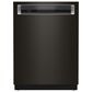 KitchenAid 24" Built-In Pocket Handle Dishwasher with FreeFlex 3rd Rack and Top Control in Black Stainless Steel, , large