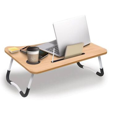 ByTech Foldable Laptop Desk Tray in Beige and Silver, , large