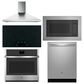 GE 6-Piece Kitchen Package with 30" Wall Oven in Stainless Steel and Black, , large