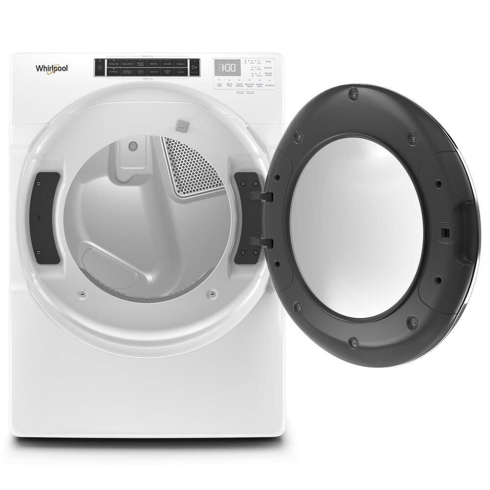 Whirlpool 5.0 Cu. Ft. Front Load Washer and 7.4 Cu. Ft. Gas Dryer Laundry Pair with Pedestals in White, , large