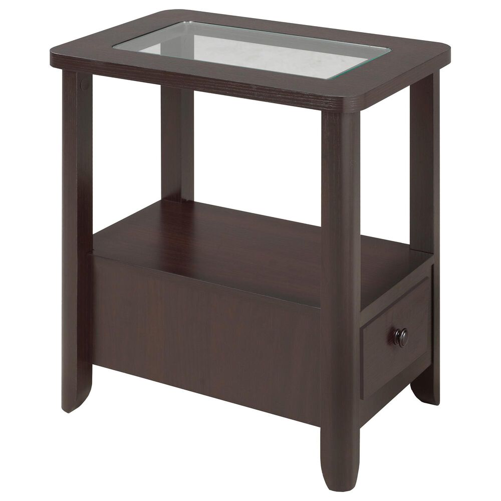 Brassex 1-Shelf Accent Table in Dark Cherry, , large