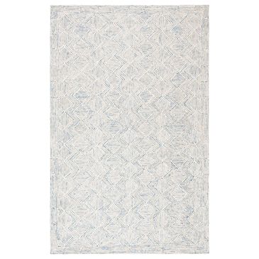 Safavieh Micro-Loop MLP538M 6" x 9" Blue and Ivory Area Rug, , large